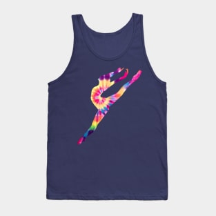 Tie Dye Dancer Gymnast Silhouette Tee Tank Top